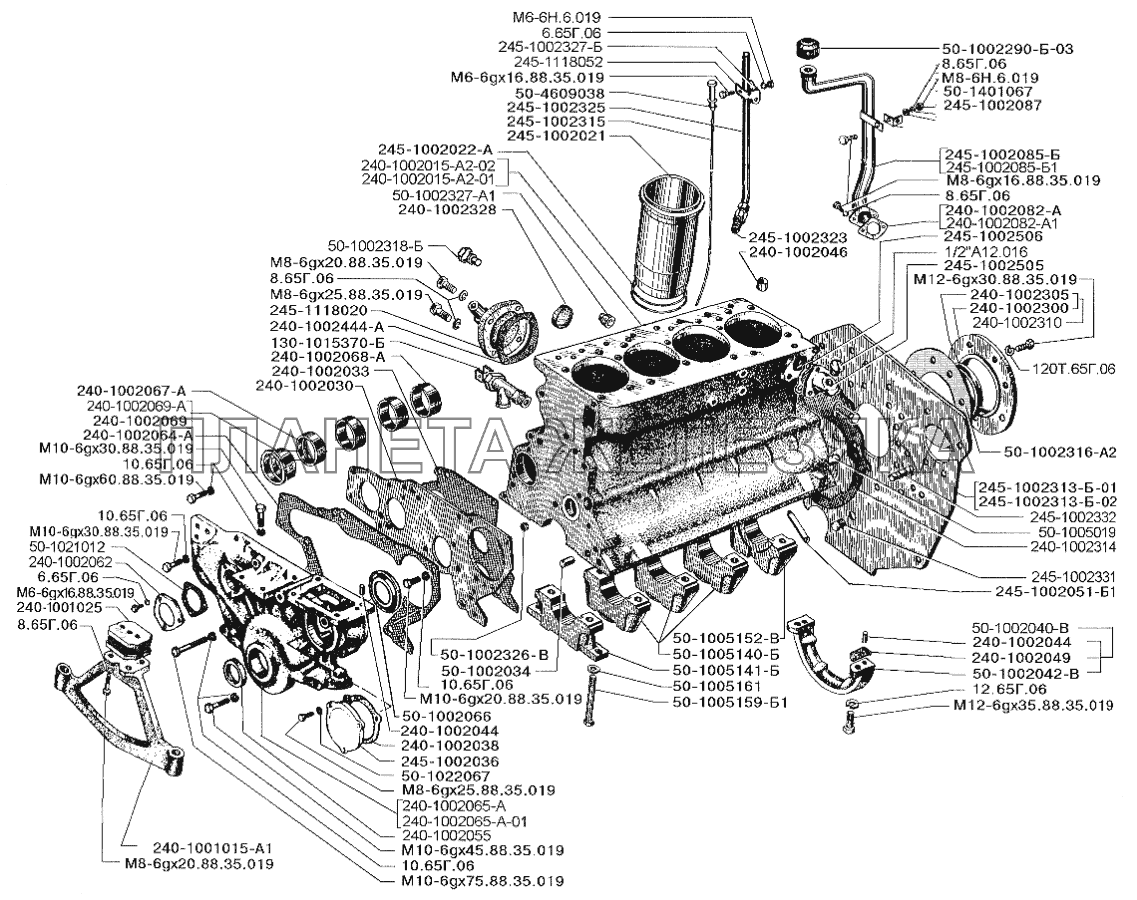 Блок цилиндров, крышка распределительных шестерен ЗИЛ-5301 (2006)